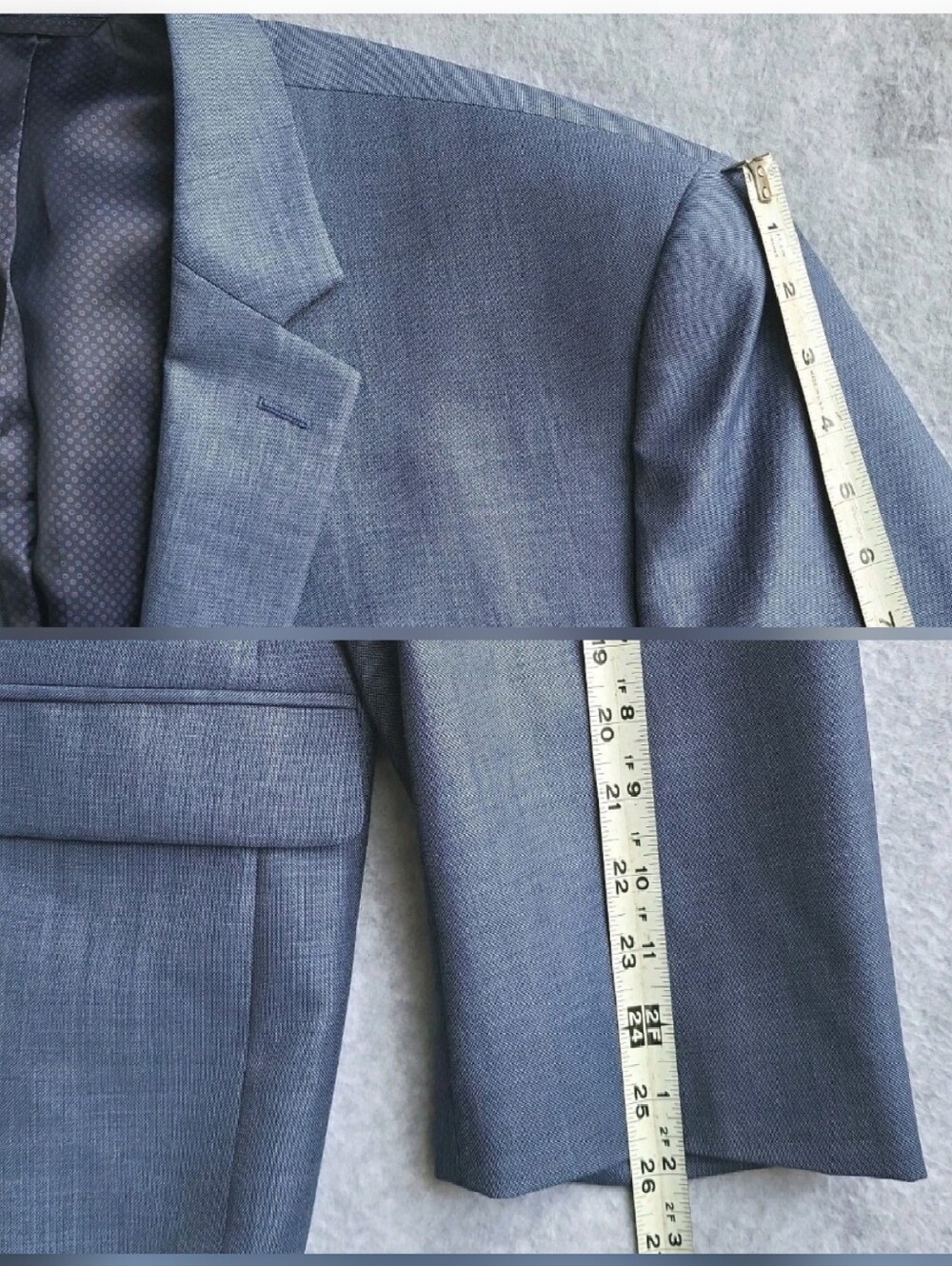 Shaquille O'Neal Blazer Mens 50 Big&Tall Light Blue 100% Wool Sport Coat Jacket - Picture 8 of 15